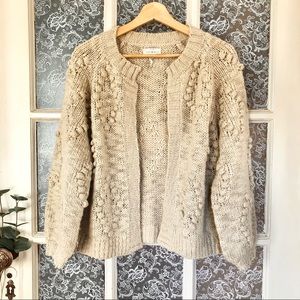 Lucky Brand XS Cream Bubble Cardigan Sweater